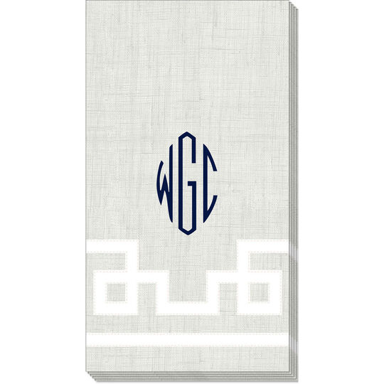Natural Greek Key Caspari Guest Towels